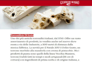 Il Gambero Rosso: Vincenzo di iorio tra i 10 migliori artigiani del torrone italiani
