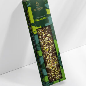 Tavoletta di cioccolato fondente con granella di pistacchio